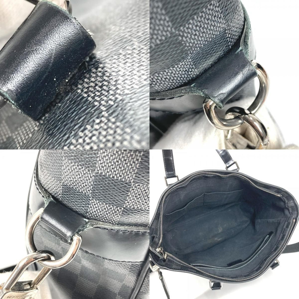 Louis Vuitton Shoulder Bag Tadao Damier Graphite Canvas Black — view 8