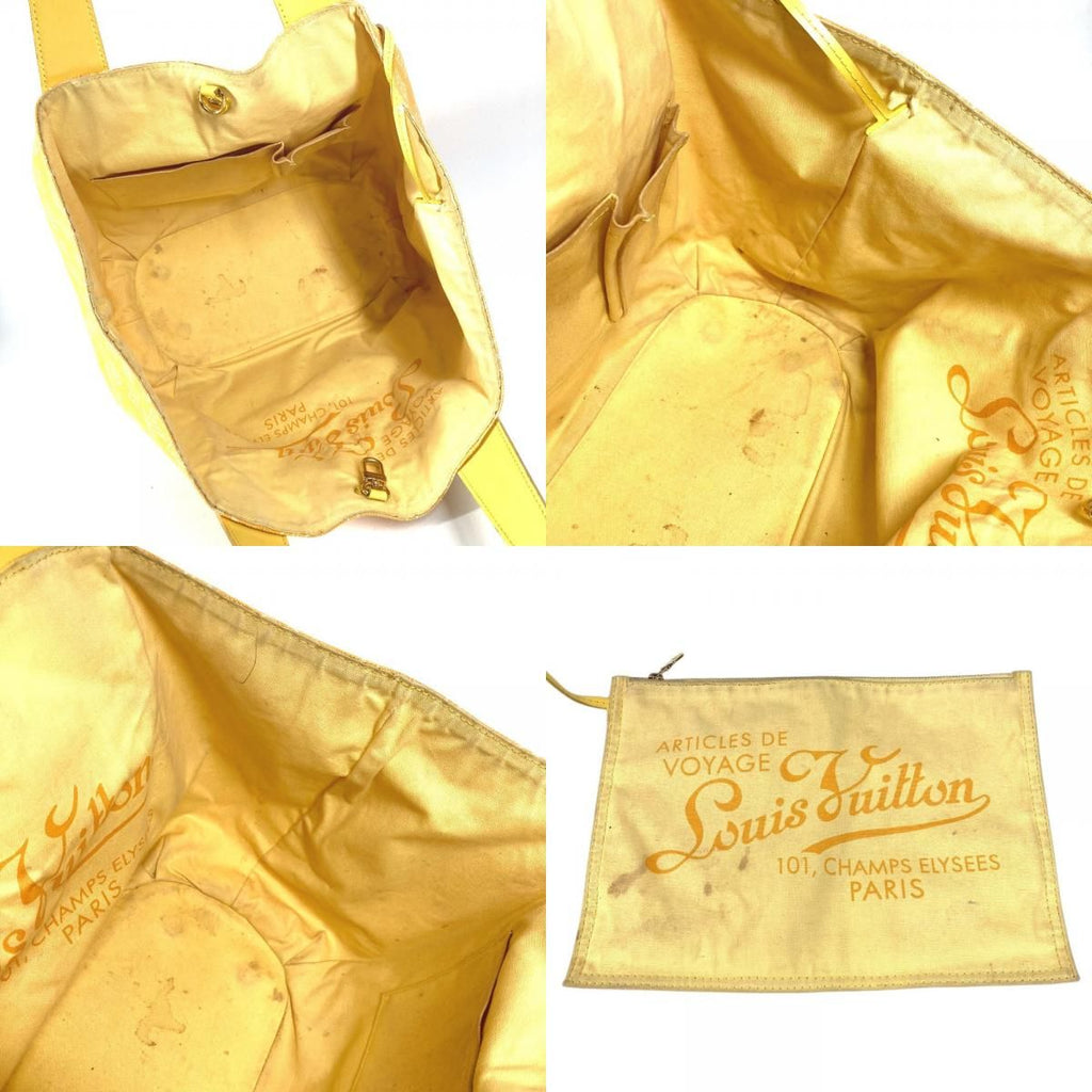 Louis Vuitton Shoulder Bag Cabai Panema GM Leather Canvas Yellow — view 8