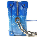 Louis Vuitton Shoulder Bag Soft Trunk Leather Canvas Blue — view 4