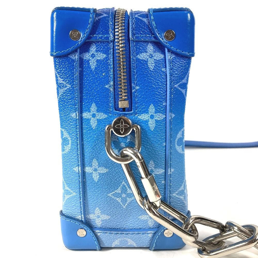 Louis Vuitton Shoulder Bag Soft Trunk Leather Canvas Blue — view 4