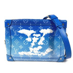 Louis Vuitton Shoulder Bag Soft Trunk Leather Canvas Blue