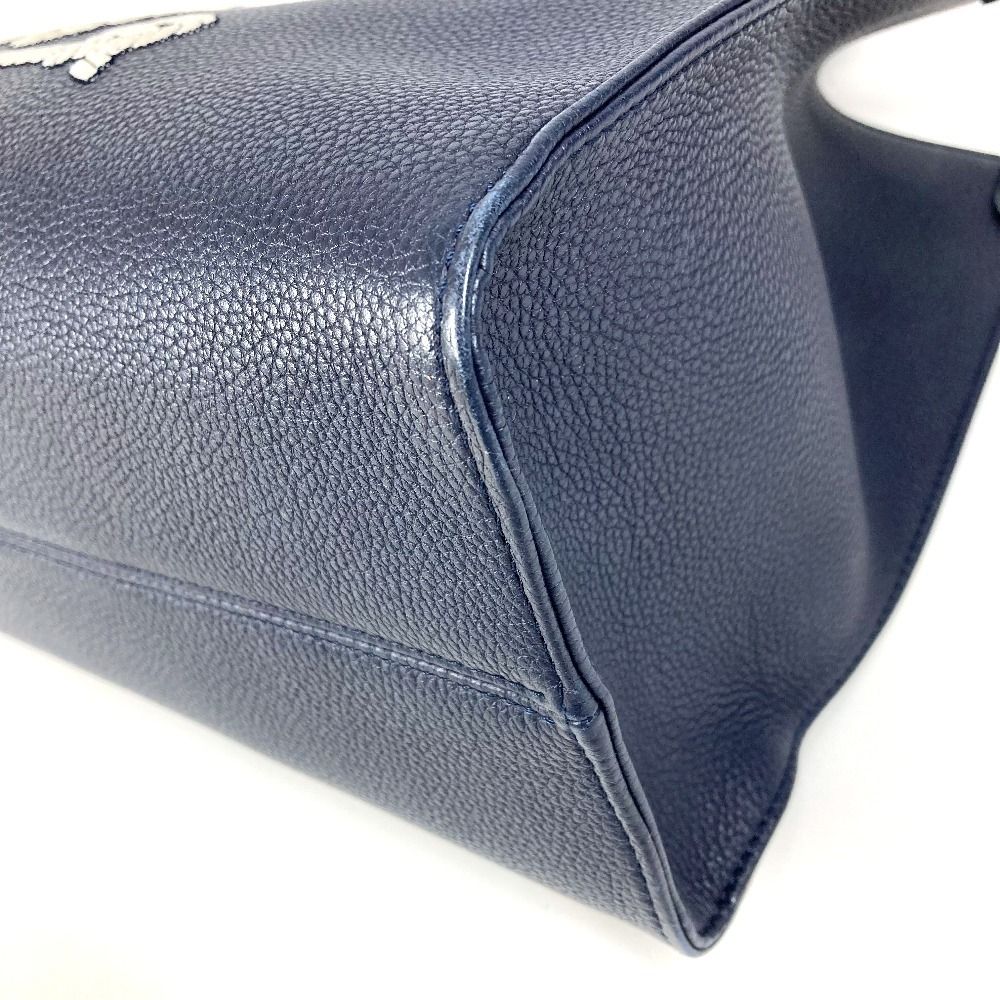 Louis Vuitton Shoulder Bag On The Go MM Leather Navy — view 6