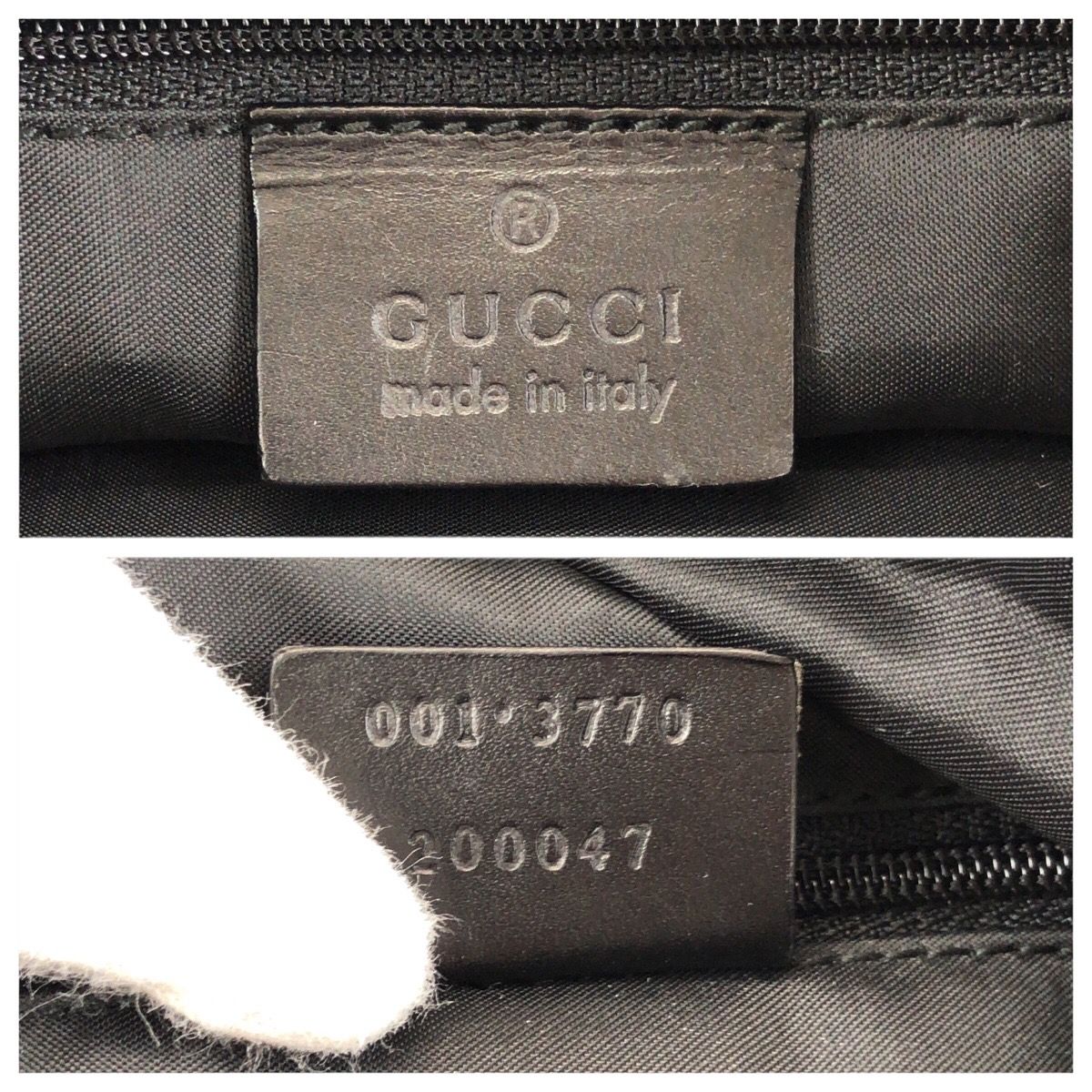 Gucci Shoulder Black Silver Nylon Leather 001 Bag — view 4