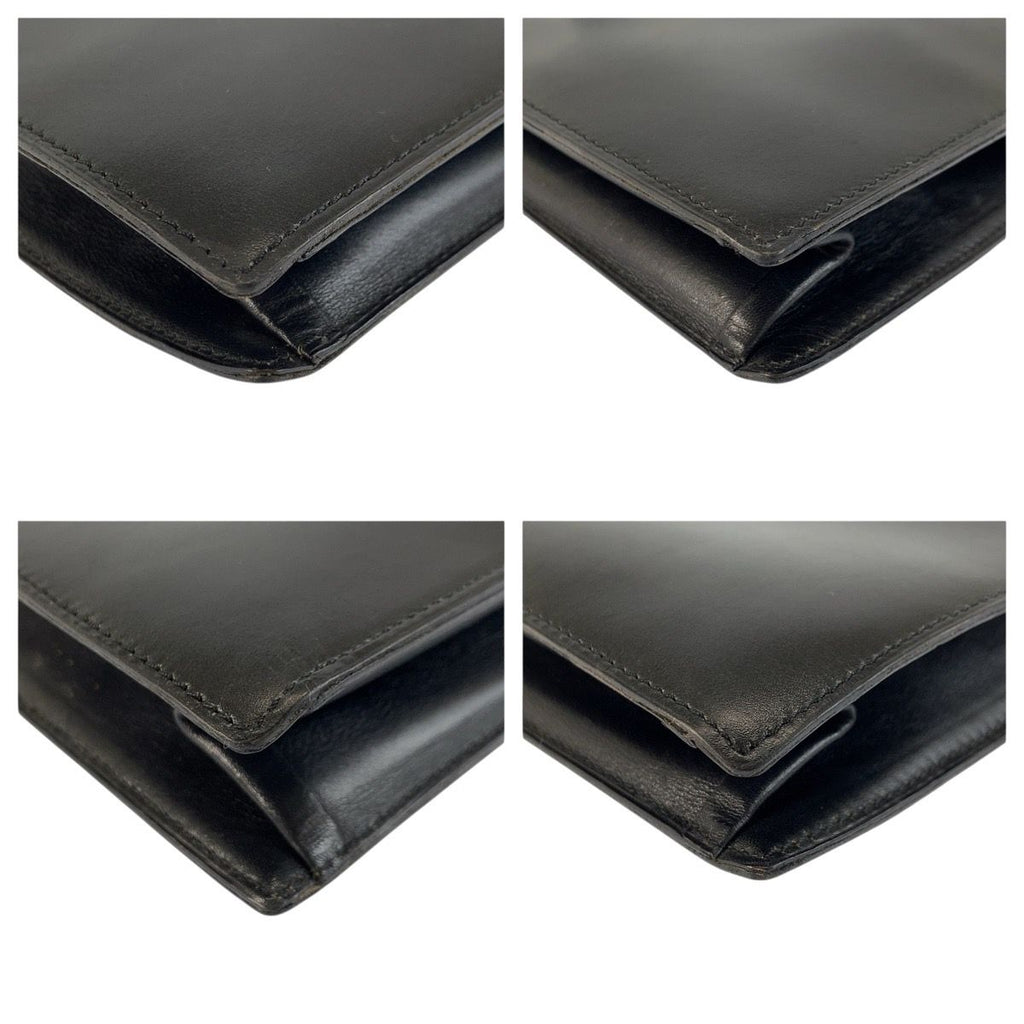 Dior Vintage Black Gold Leather Shoulder Bag — view 4