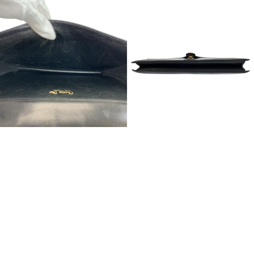 Dior Vintage Black Gold Leather Shoulder Bag — view 9