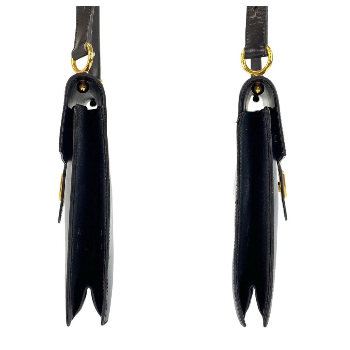 Dior Vintage Black Gold Leather Shoulder Bag — view 8