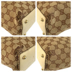 Gucci Beige Ivory Gold GG Canvas Leather Tote Shoulder Bag — view 4