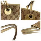 Gucci Beige Ivory Gold GG Canvas Leather Tote Shoulder Bag — view 6