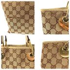 Gucci Beige Ivory Gold GG Canvas Leather Tote Shoulder Bag — view 5