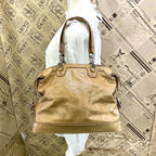 Celine Handbag Leather Beige Mini Boston Business Tote