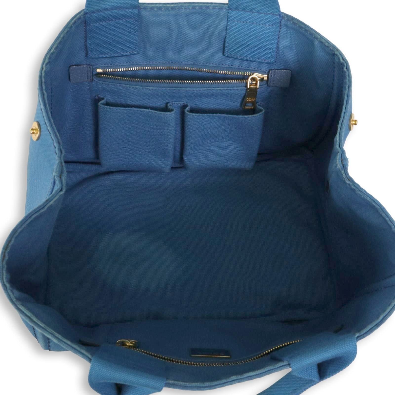 Prada Canapa Tote Blue — view 8