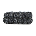 Bottega Veneta Shoulder Bag Brick Cassette Maxi Intrecciato Tweed Leather Black — view 3