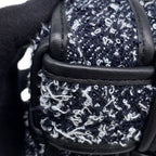 Bottega Veneta Shoulder Bag Brick Cassette Maxi Intrecciato Tweed Leather Black — view 6