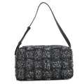 Bottega Veneta Shoulder Bag Brick Cassette Maxi Intrecciato Tweed Leather Black