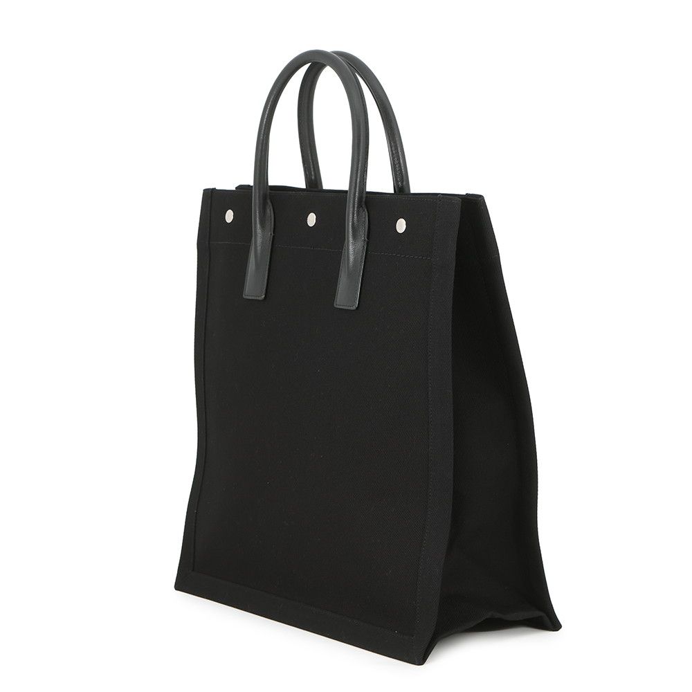 Saint Laurent Paris Tote Rive Gauche Small Canvas Leather Black — view 2