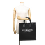 Saint Laurent Paris Tote Rive Gauche Small Canvas Leather Black — view 4