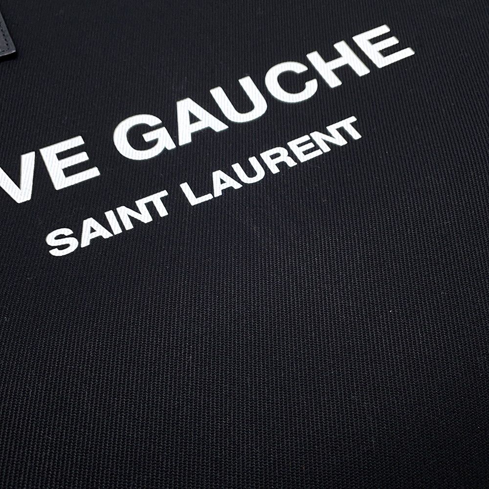 Saint Laurent Paris Tote Rive Gauche Small Canvas Leather Black — view 6