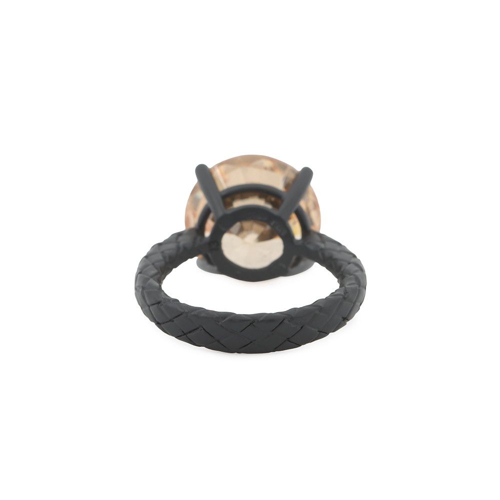 Bottega Veneta Ring Colored Stone Round Cut Intrecciato