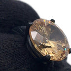 Bottega Veneta Ring Colored Stone Round Cut Intrecciato