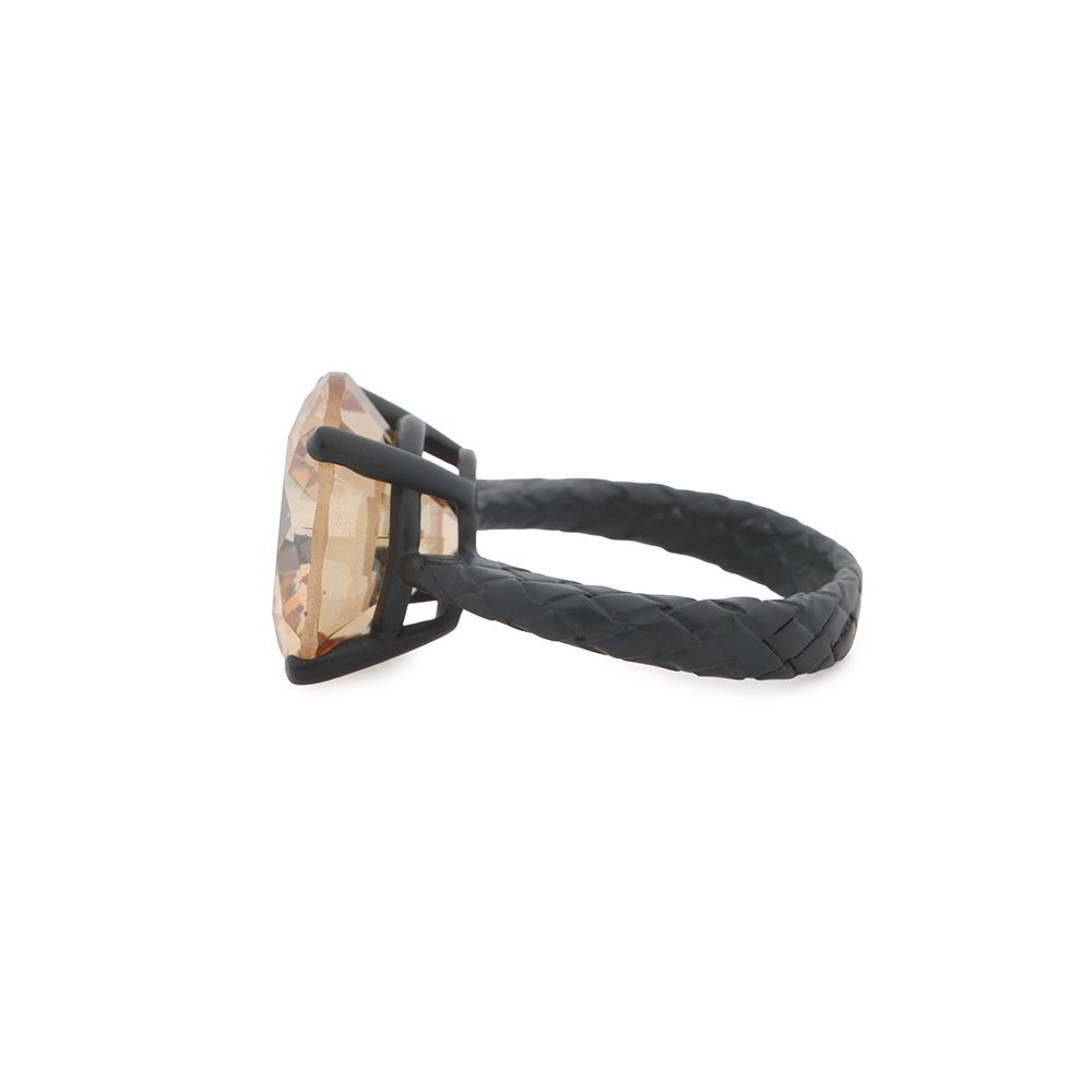 Bottega Veneta Ring Colored Stone Round Cut Intrecciato