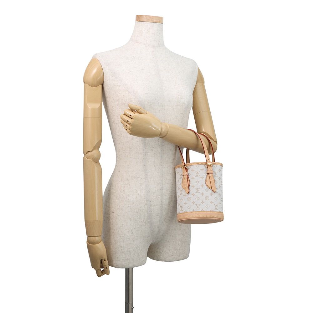 Louis Vuitton Monogram Mini Nano Bucket 2-Way Shoulder Bag White — view 4