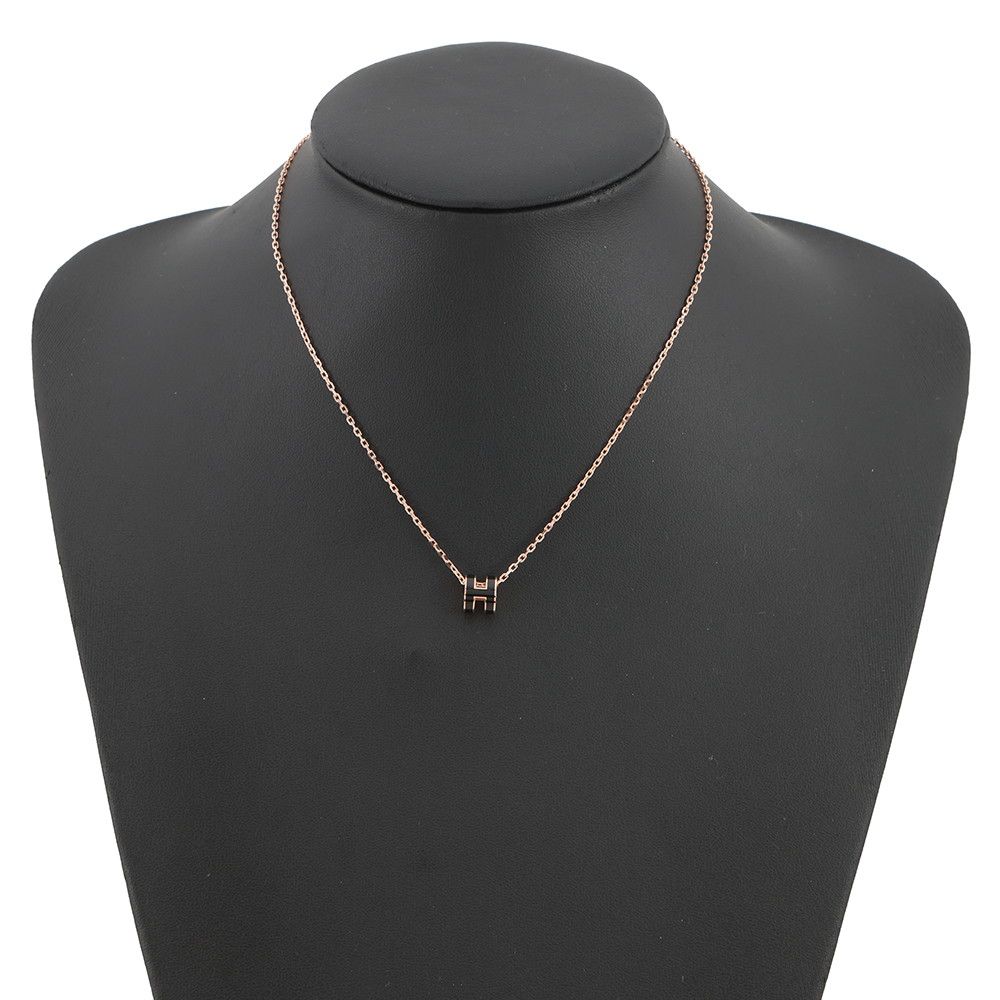 Hermes Necklace Mini Pop Black Pink Gold — view 4