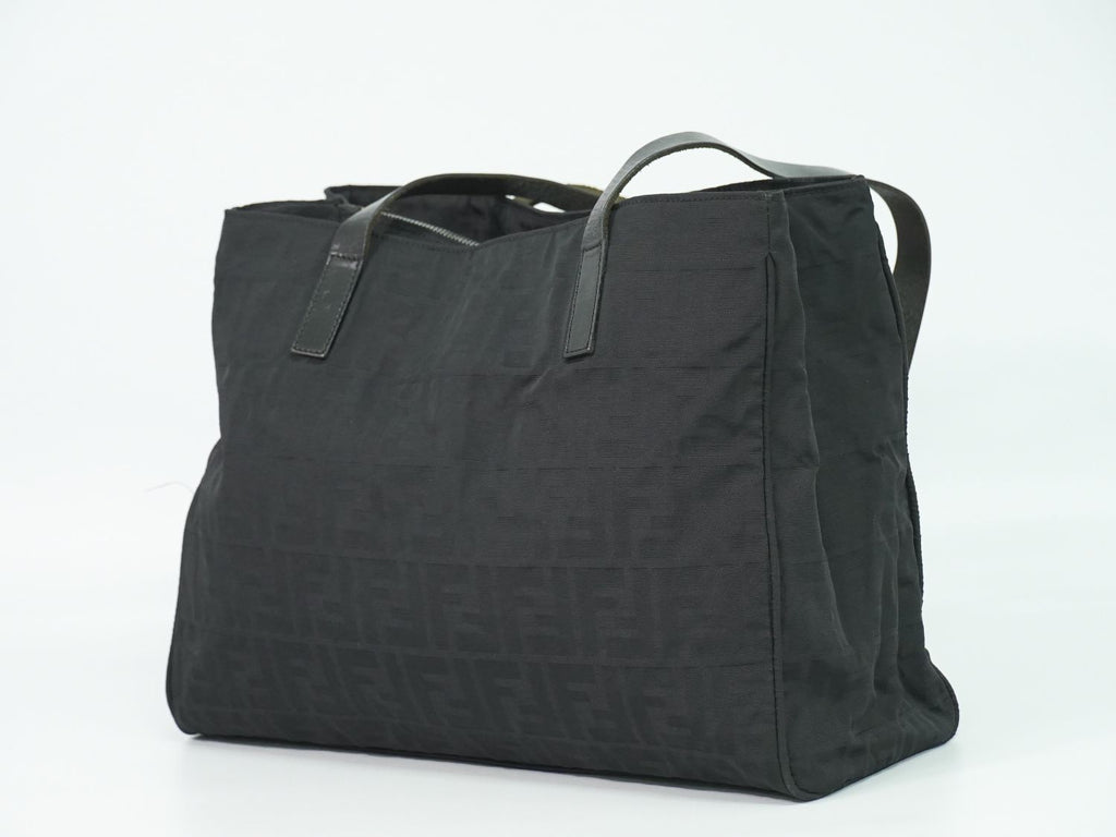 Fendi Zucca Shoulder Bag Tote Canvas Black — view 2