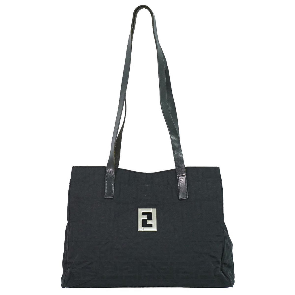Fendi Zucca Shoulder Bag Tote Canvas Black