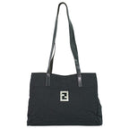 Fendi Zucca Shoulder Bag Tote Canvas Black
