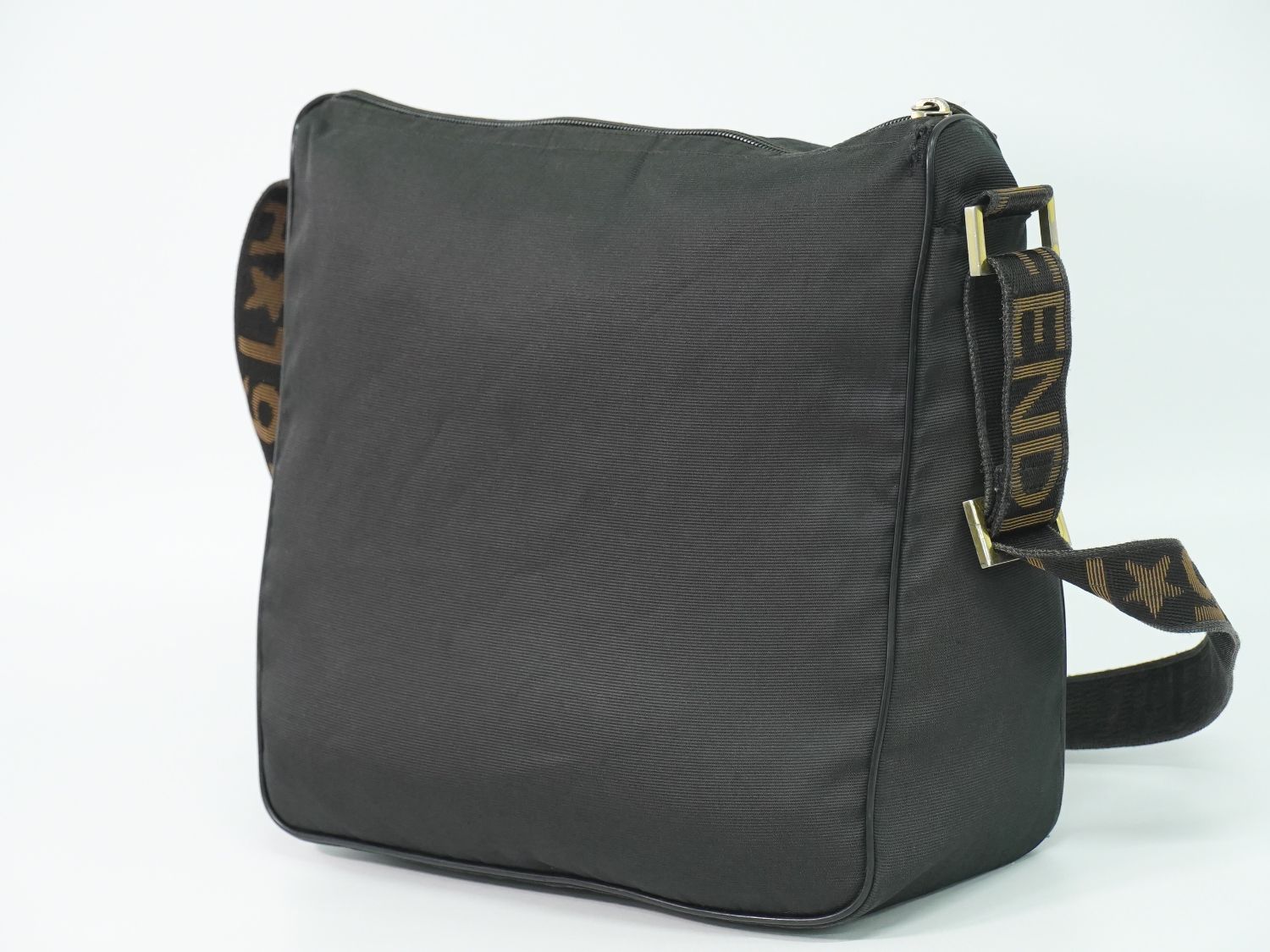 Fendi Canvas Shoulder Bag Pochette Black — view 2
