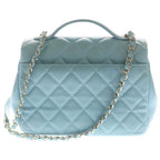 Chanel Quilted Business Affinity Caviar Leather Chain Shoulder Bag GD Blue — view 2