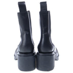Bottega Veneta Rug Chelsea Leather Side Gore Heels Short Boots Black — view 3