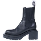 Bottega Veneta Rug Chelsea Leather Side Gore Heels Short Boots Black