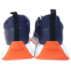 Hermes Impulse Chaine D'ancre Nylon Leather Lace Up Sneakers Navy — view 3
