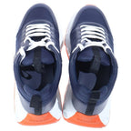 Hermes Impulse Chaine D'ancre Nylon Leather Lace Up Sneakers Navy — view 4