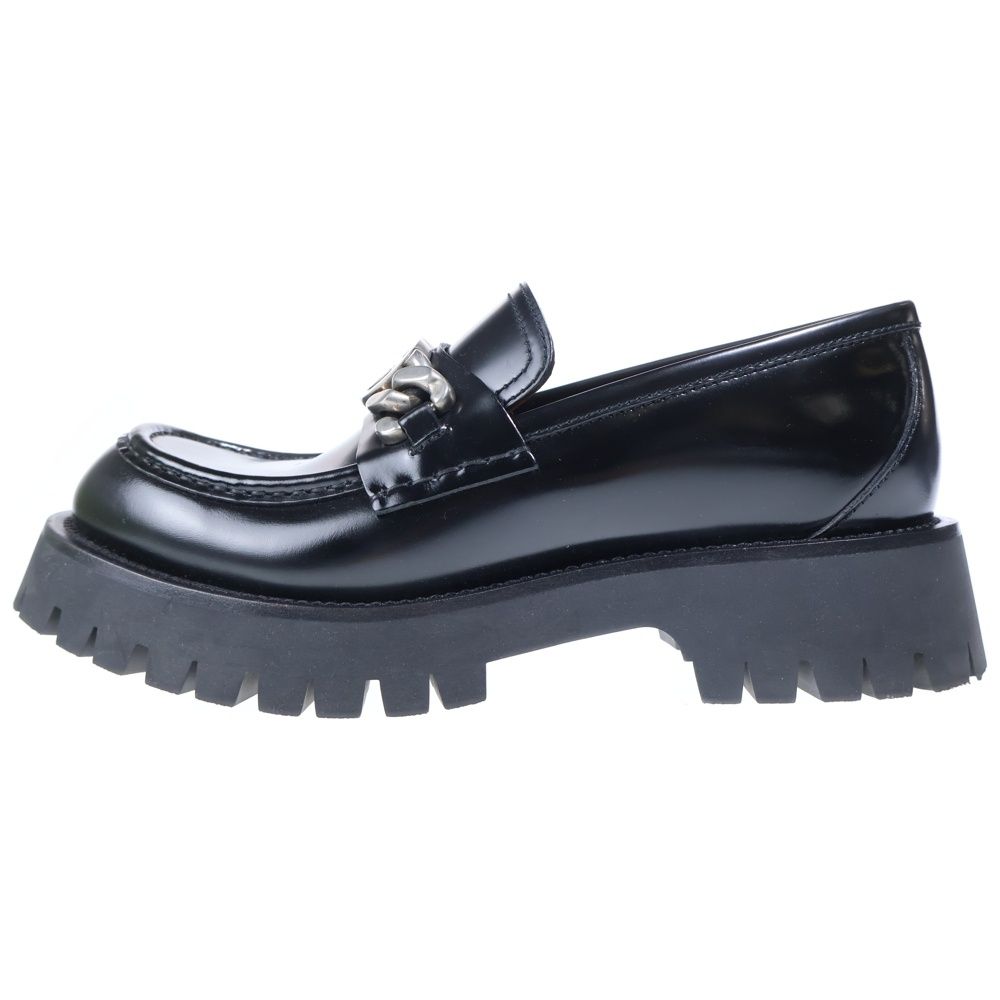 Gucci Interlocking Chain Leather Loafers Black