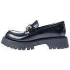 Gucci Interlocking Chain Leather Loafers Black