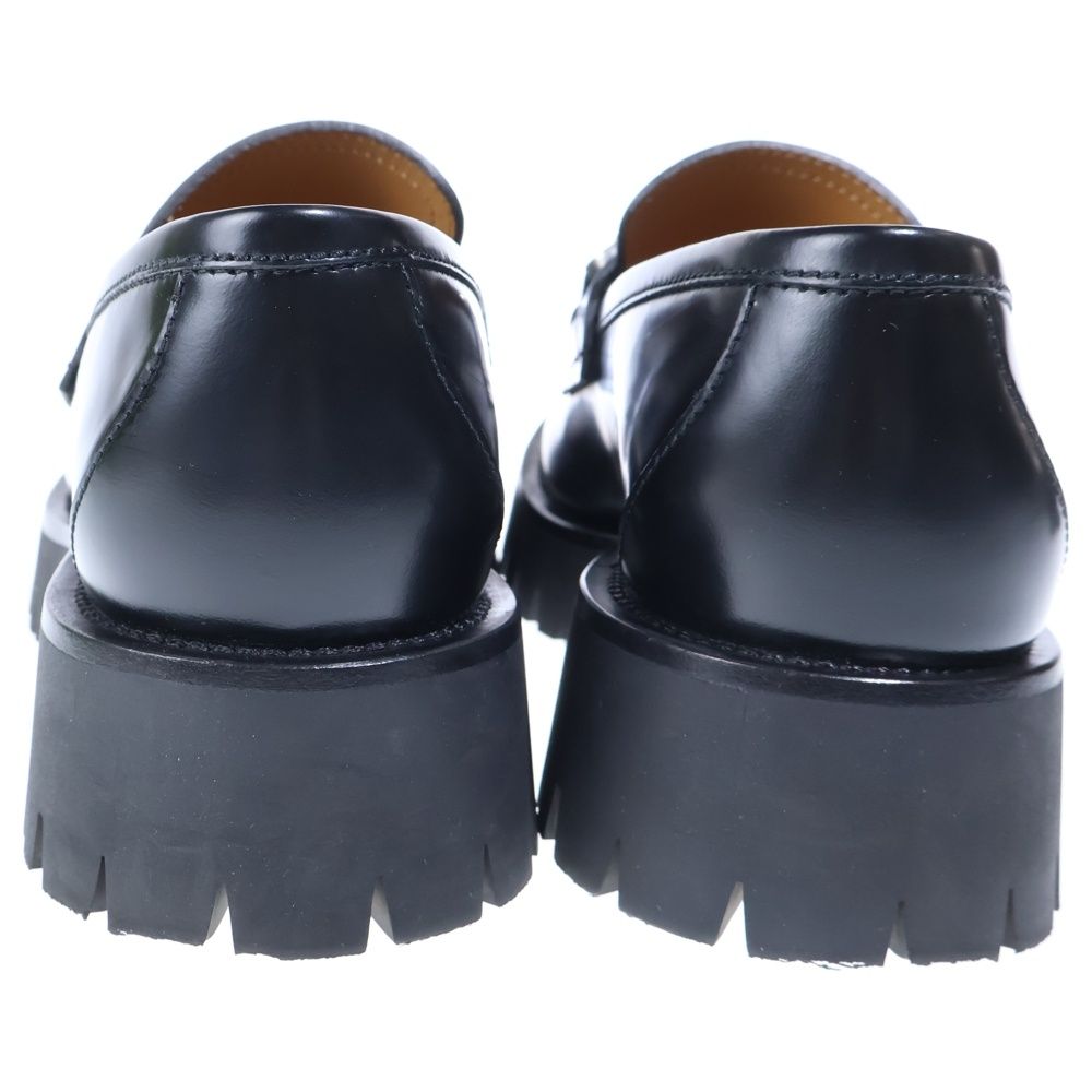 Gucci Interlocking Chain Leather Loafers Black — view 3