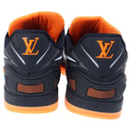 Louis Vuitton LV Sprint Line Low Cut Sneakers Shoes Gray Orange — view 3