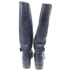 Prada Logo Long Boots Black Leather — view 3
