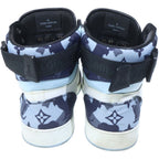 Louis Vuitton Rivoli Line High Cut Sneakers Shoes Blue White 7.5 — view 3