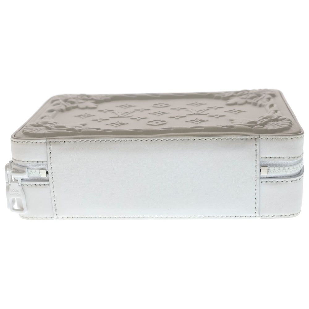 Louis Vuitton LV Ornament Soft Trunk Shoulder Bag Chain White Leather — view 5