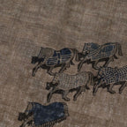 Hermes the Parade Print Rectangle Cashmere Shawl Gray Scarf — view 6