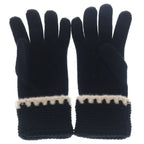 Chanel CC Logo Cashmere Knit Gloves Black — view 2