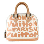 Louis Vuitton Steven Sprouse Graffiti Alma MM Handbag Beige — view 2