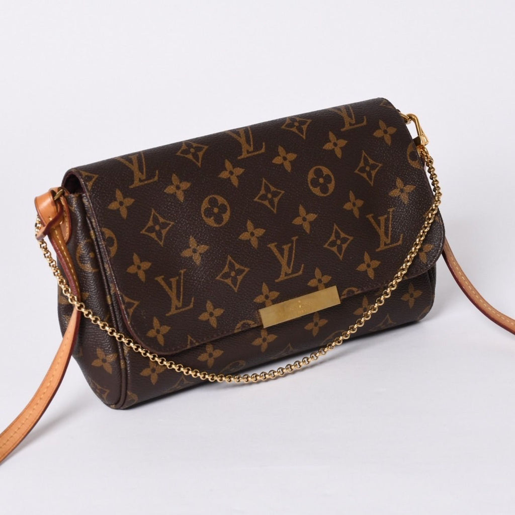 Louis Vuitton Monogram Favorite MM Shoulder Bag Brown Gold — view 3