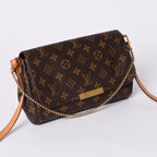 Louis Vuitton Monogram Favorite MM Shoulder Bag Brown Gold — view 3