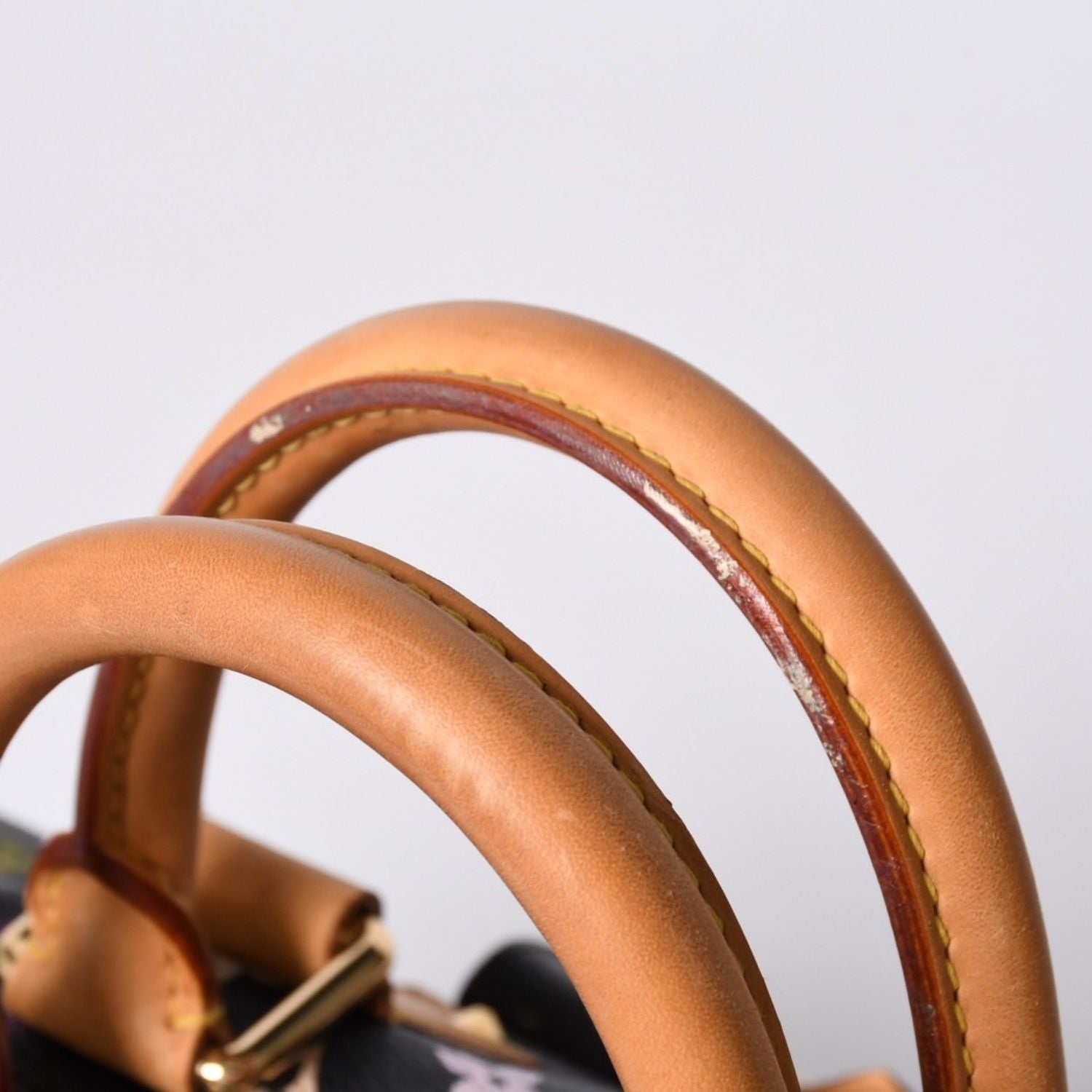 Louis Vuitton Speedy 30 Handbag Monogram Multicolor Black Gold Takashi Murakami — view 6