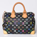 Louis Vuitton Speedy 30 Handbag Monogram Multicolor Black Gold Takashi Murakami — view 2