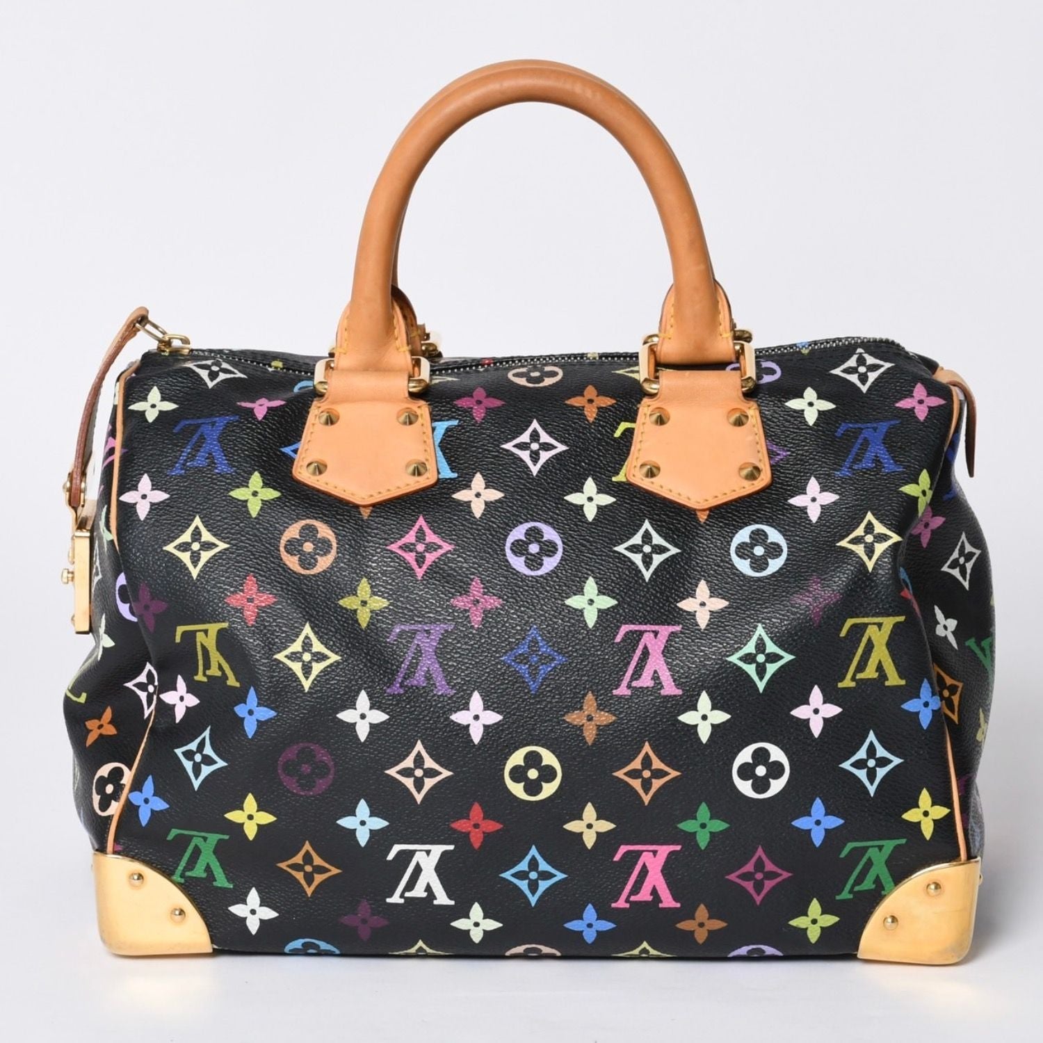 Louis Vuitton Speedy 30 Handbag Monogram Multicolor Black Gold Takashi Murakami — view 2